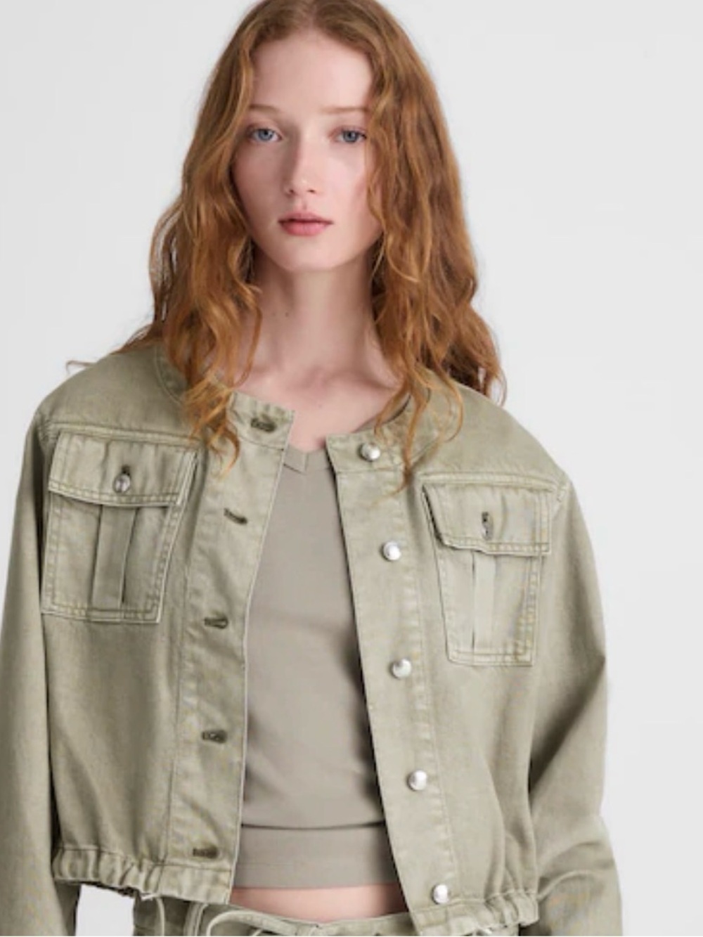 Madewell Drawstring Utility Jacket in Airy Denim S NWT